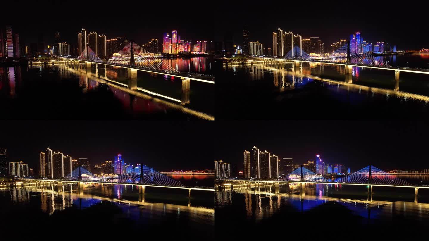 银盆岭大桥夜景航拍