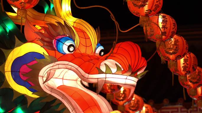 中国传统龙纸灯中国红传统文化节日庆典