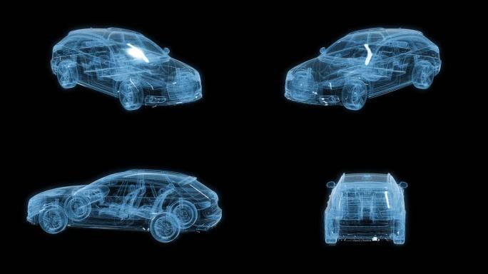 透视全息奥迪A6SUV透明通道素材