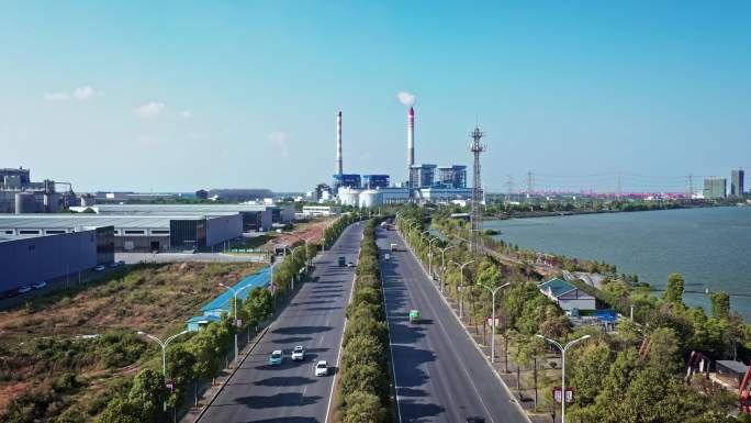 岳阳城陵矶新港区航拍