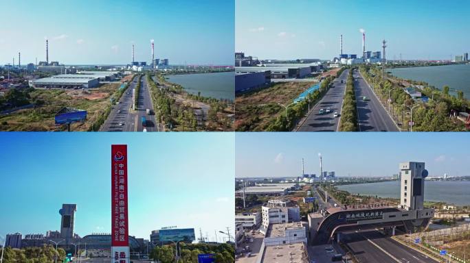 岳阳城陵矶新港区航拍