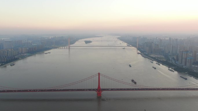 武汉长江大桥俯拍静态 20秒