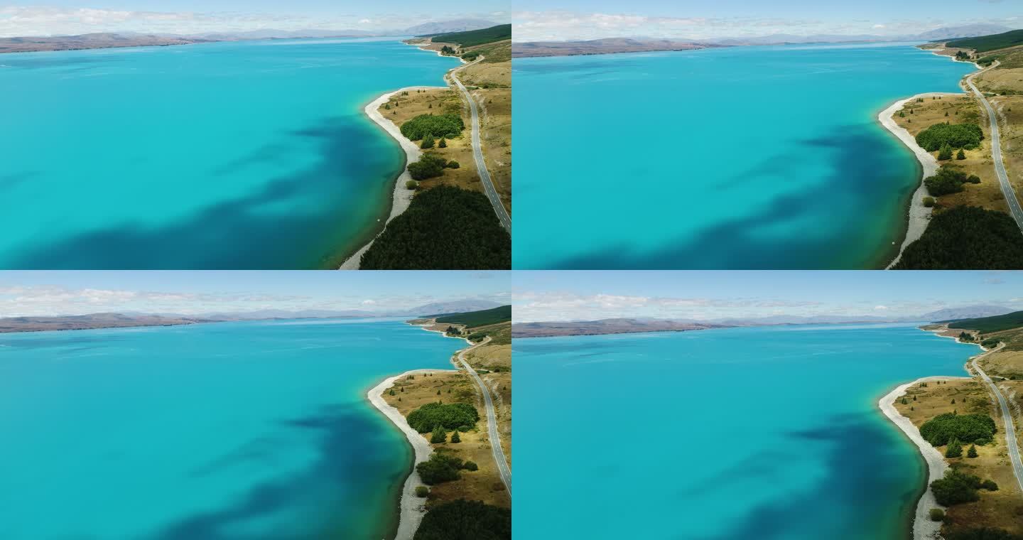 俯瞰普卡基湖。普卡基湖公路湖边美景