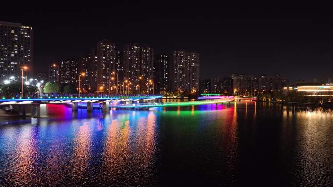 水面 霓虹灯 相城区 活力岛 苏州 夜景