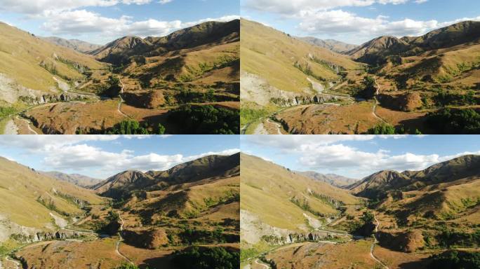 非城市场景。大山深秋山坡