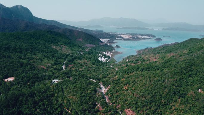 香港山顶无人机视图