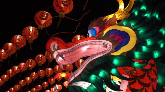 中国传统龙纸灯元宵中国传统节日氛围