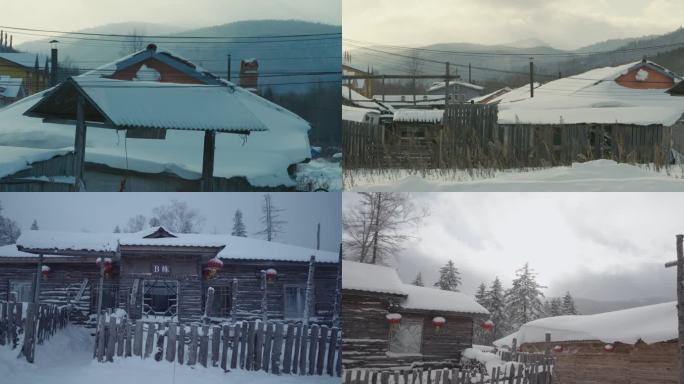 东北农村雪景雪乡