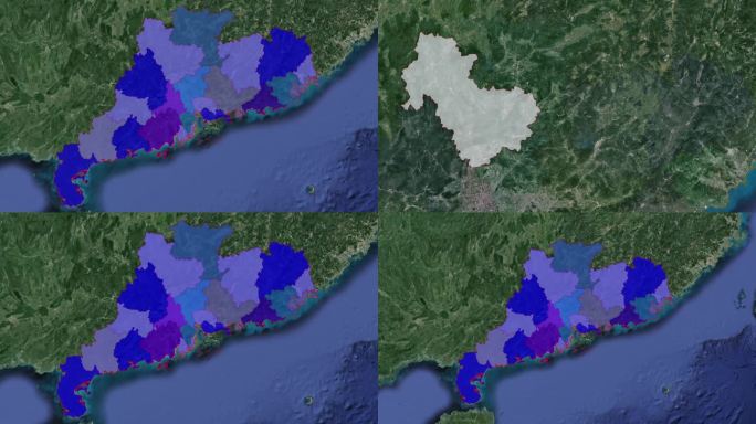广东21地市卫星地图
