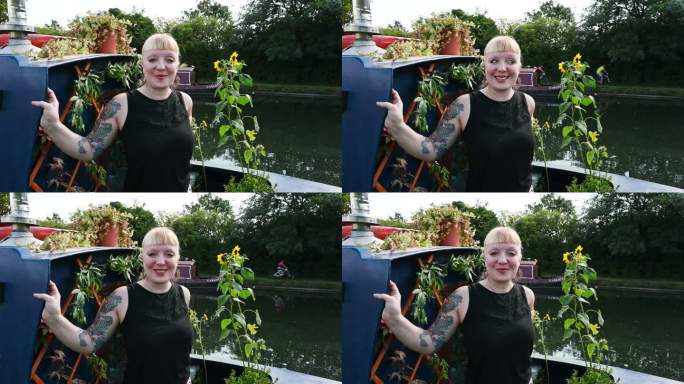运河船上30多岁英国女性的生活写真