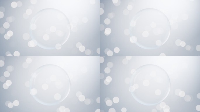 透明气泡与光斑粒子背景3D渲染