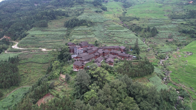 广西龙胜龙脊风景区寨子民宿风光