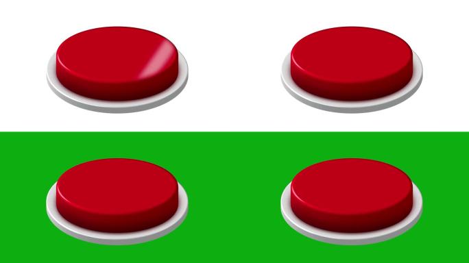 在白色和绿色背景上按4K红色按钮动画