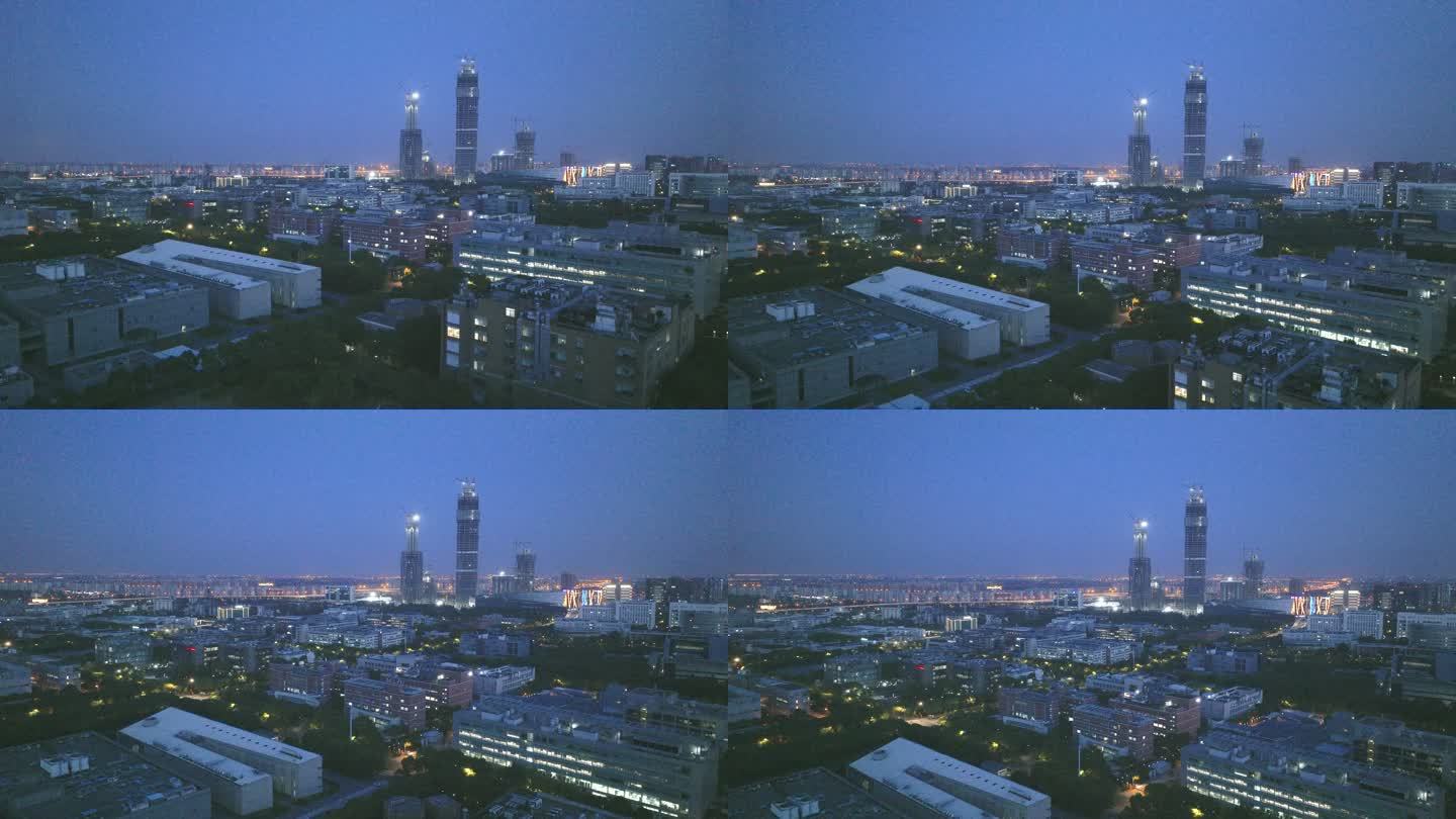 上海张江附近张江双子塔科学之门航拍空镜