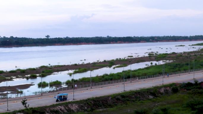 泰国Nakhon Panom的湄公河景色