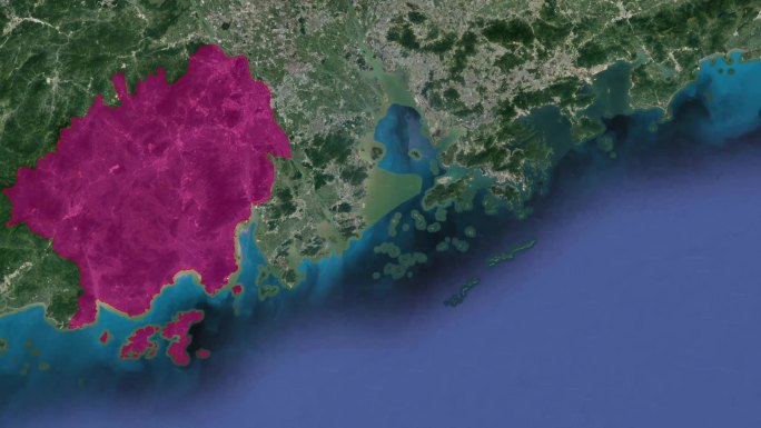 广东江门卫星地图