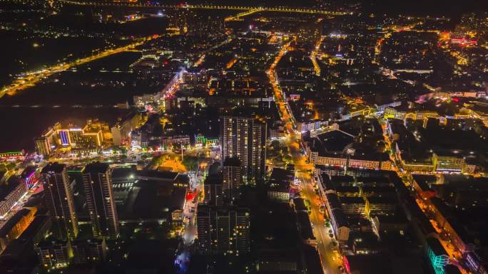 杜桥夜景航拍延时