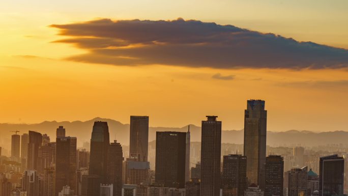 城市夕阳，太阳下山，夕阳西下4k视频素材