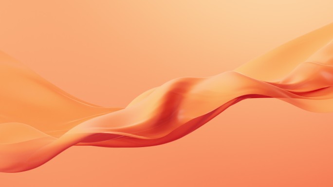流动的橙色布料3D渲染