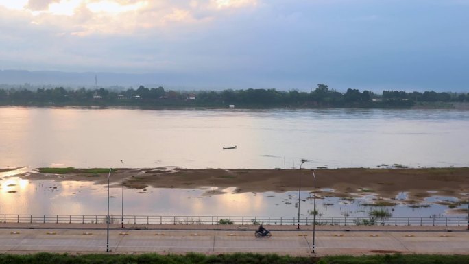 泰国Nakhon Panom的湄公河景色