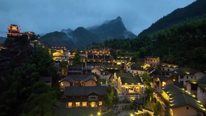 江西上饶望仙谷夜景4K航拍