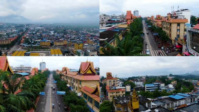 航拍云南边境城市耿马傣族佤族自治县合集