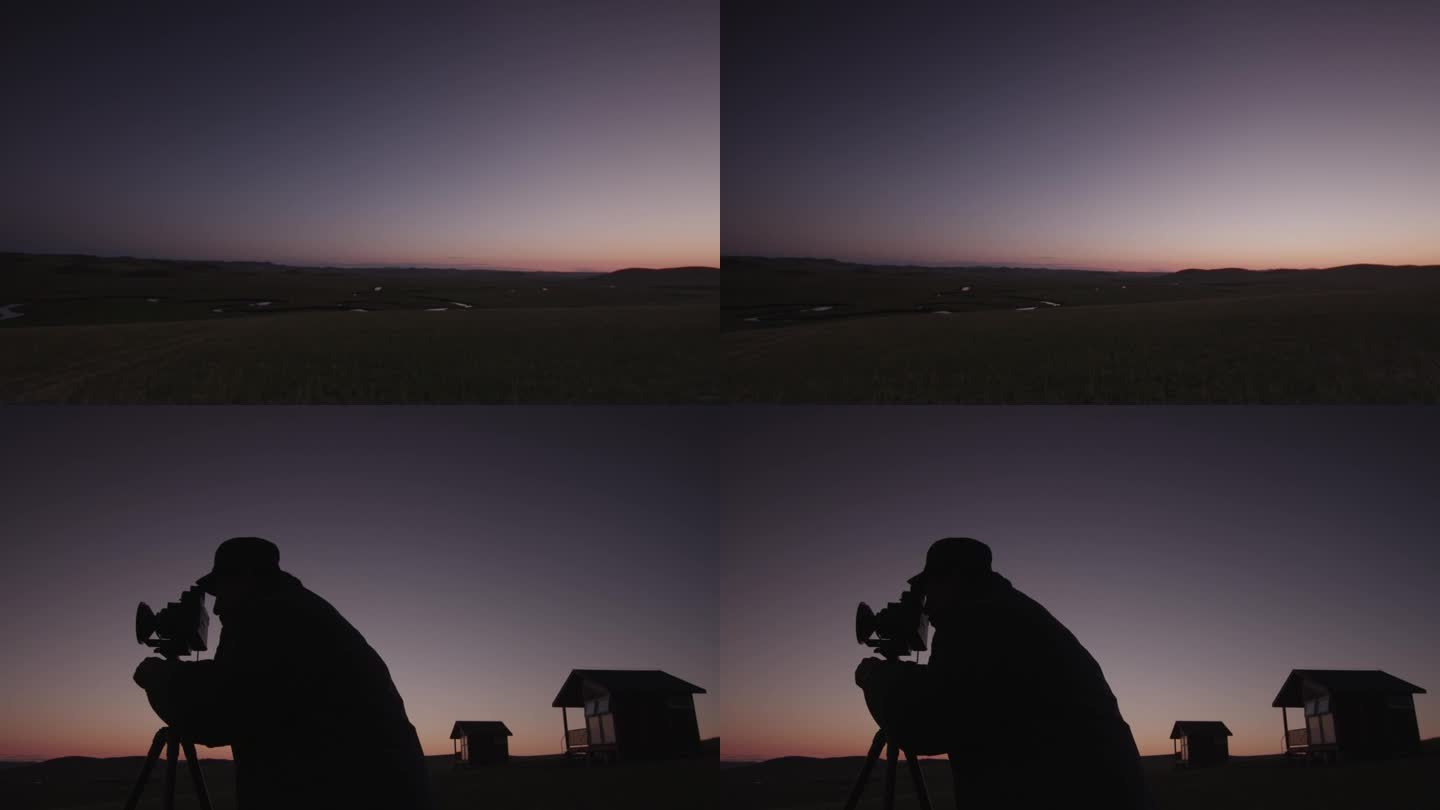 晚霞落日摄影师拍摄