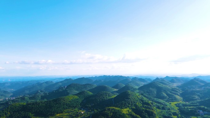 航拍祖国大美河山生态保护绵延山峰山清水秀