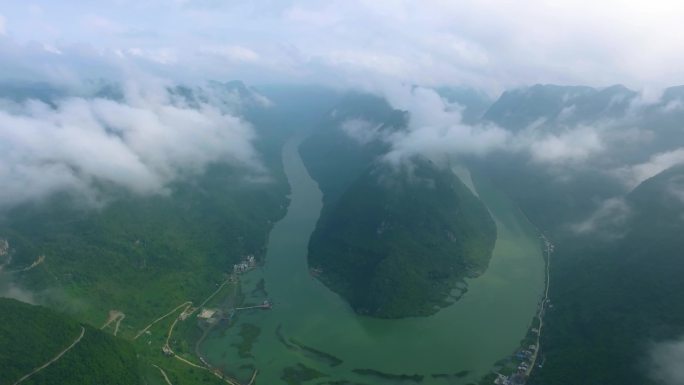 美在广西 广西东兰 山河 和谐自然山水