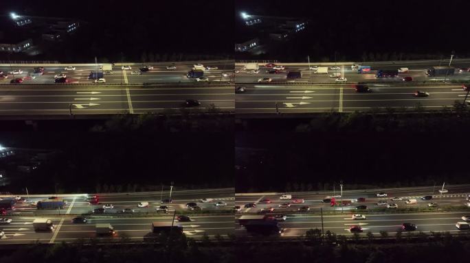 夜晚深圳外环高速龙大高速大湾区