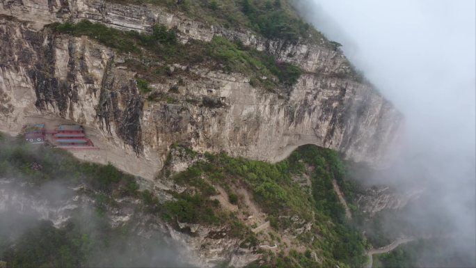 山西大同浑源北岳恒山庙群云海航拍合集