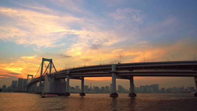 远景：夕阳下的彩虹桥