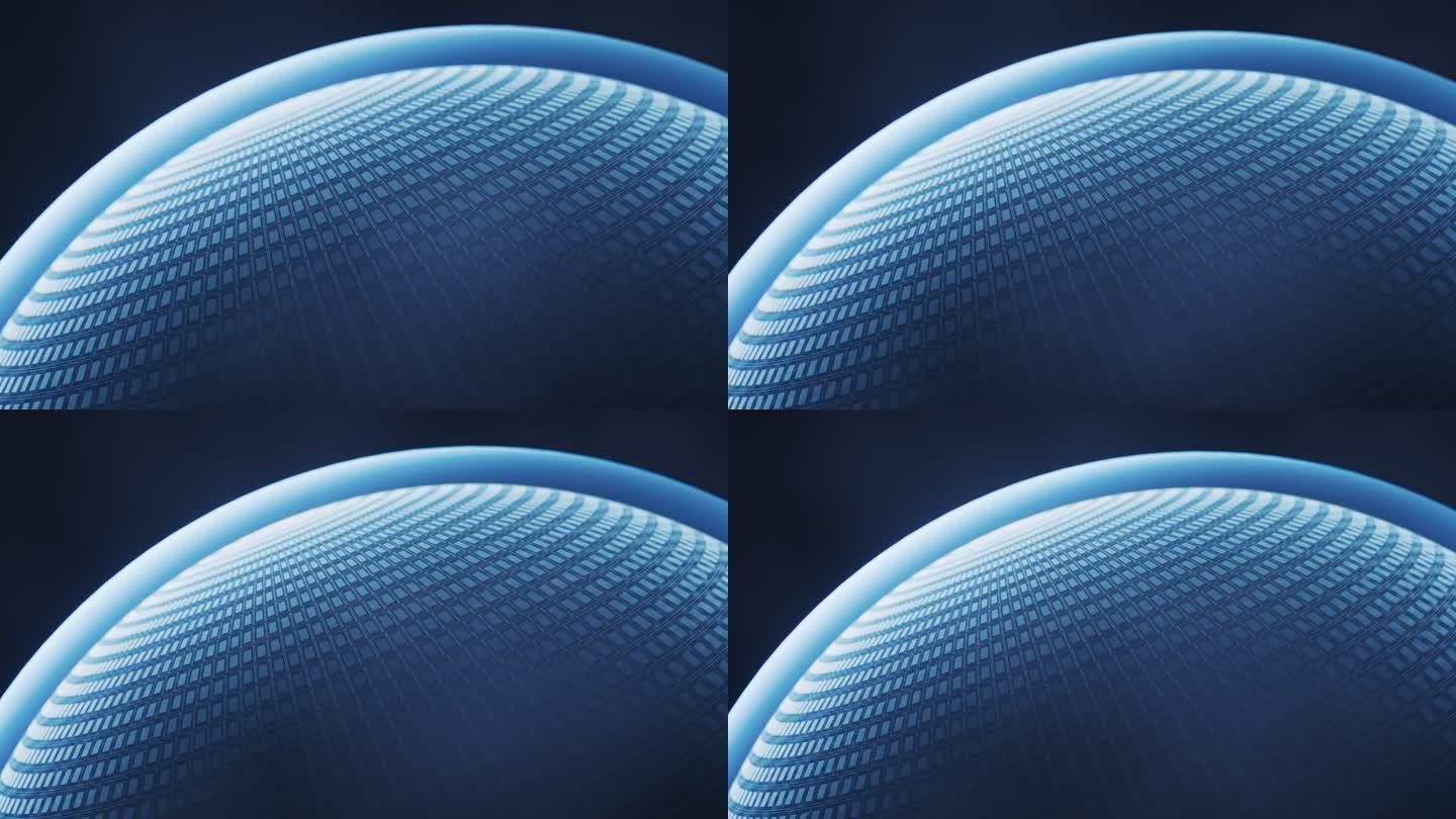 蓝色数字科技球体商务科技背景3D渲染