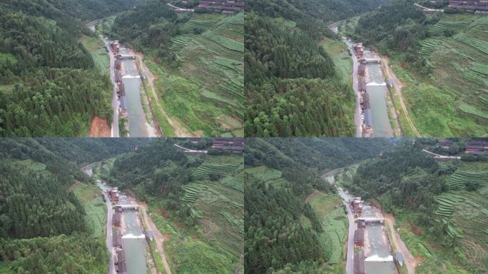 航拍广西龙胜龙脊河