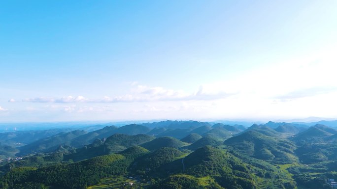 航拍中国大美山河青山绿水生态保护绵延山峰