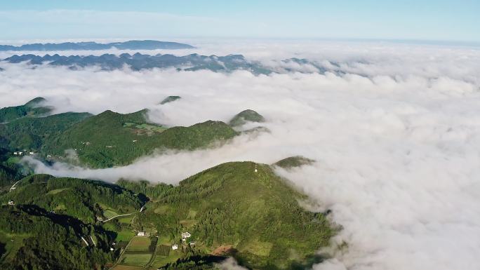 4k航拍高山峡谷云海