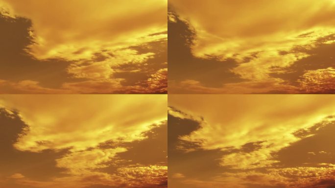 【HD天空】大片梦幻金色云层温暖云层云絮