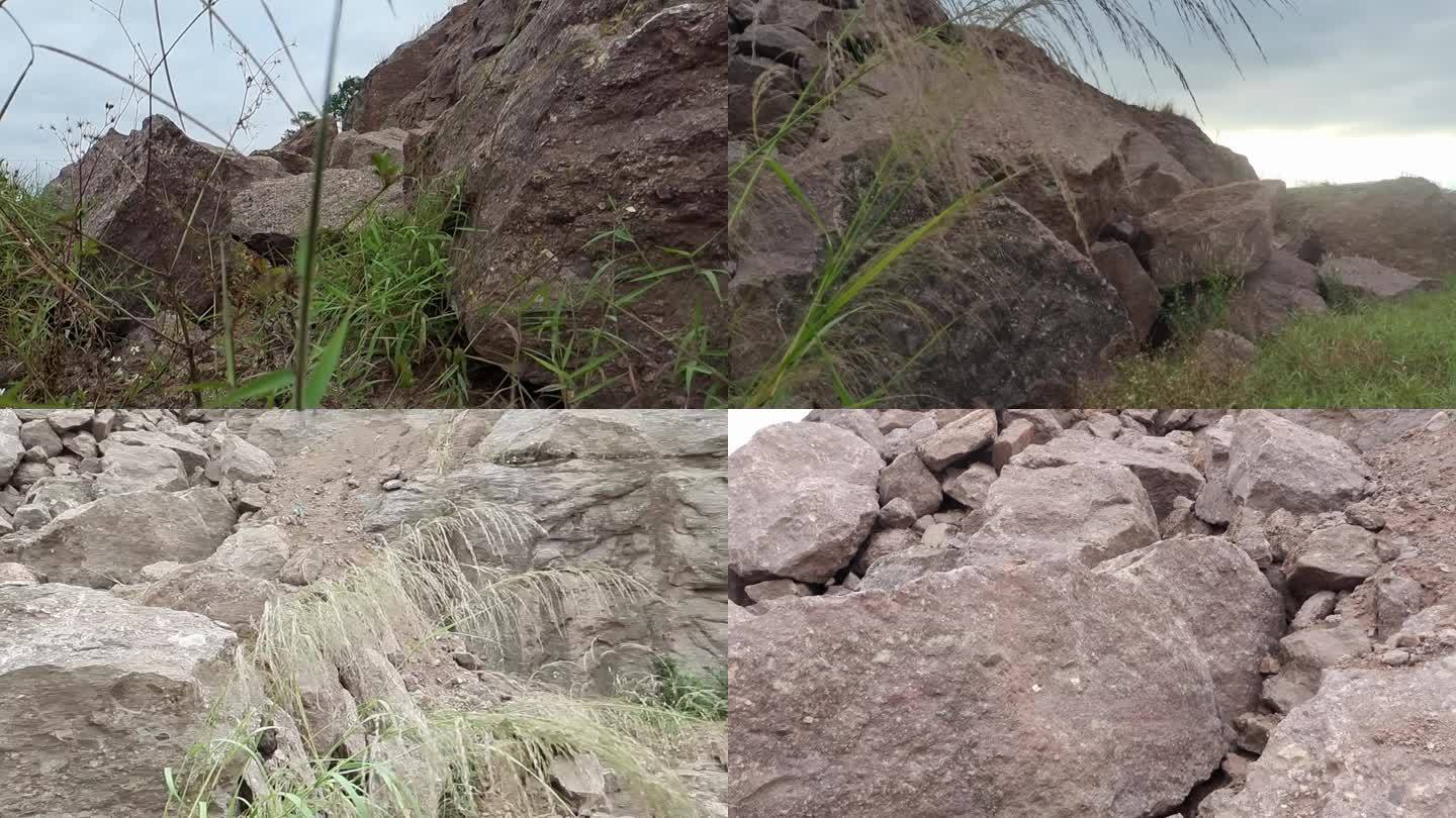 板岩户外砾石岩石物体地面石头填充装载坠落