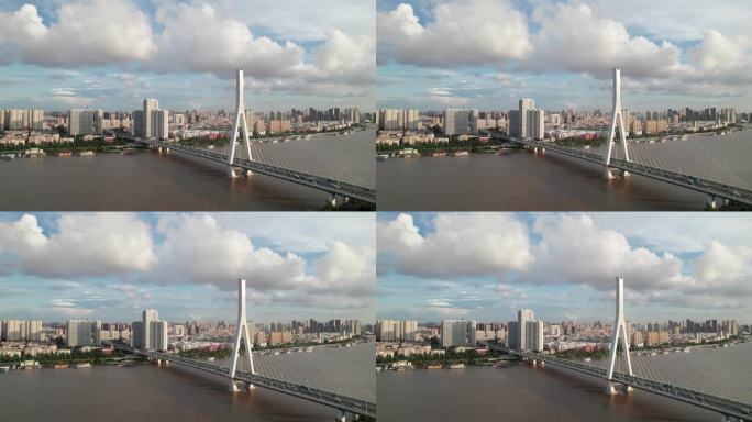 哈尔滨松浦大桥城市风光航拍