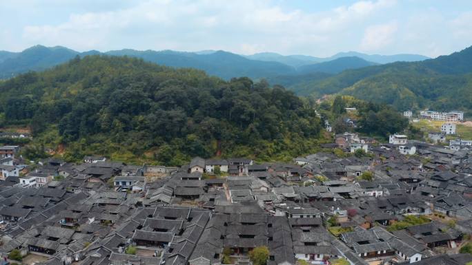 航拍福建连城培田古村落