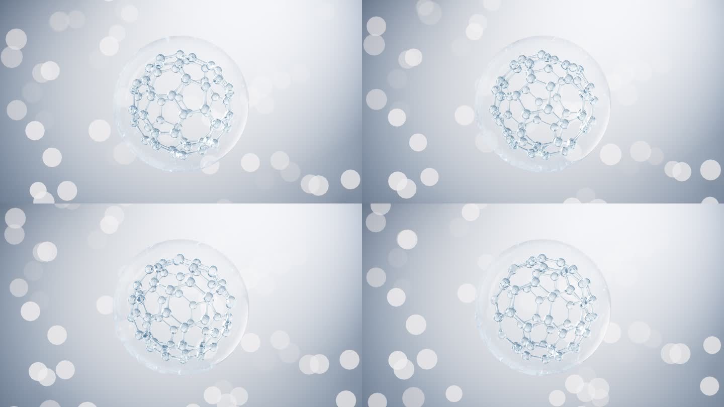 透明分子与生物科技概念3D渲染