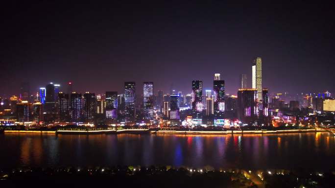 长沙湘江万达市中心城市夜景风光