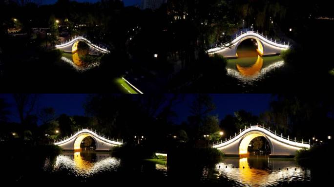 西安兴庆宫公园玉带桥夜景照明