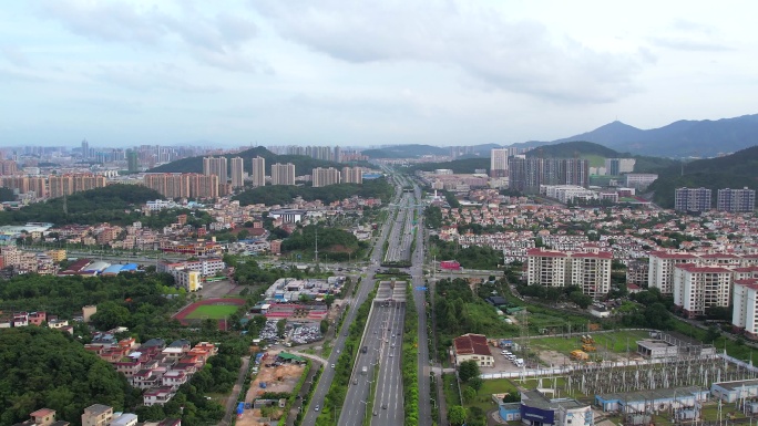 江门城市 江门大道 航拍