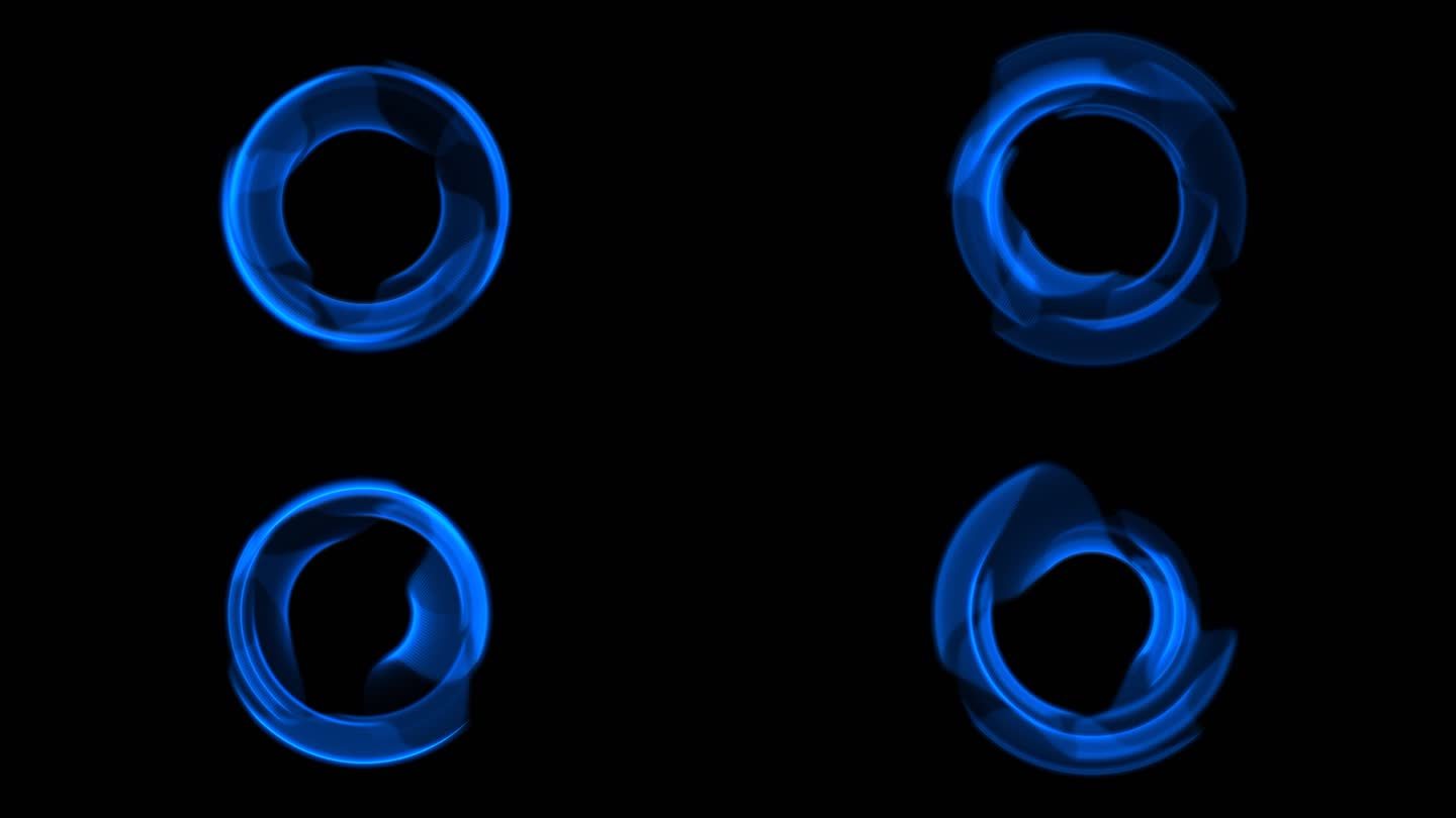 4K蓝色科技动感光环跳动循环通道