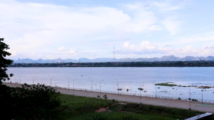 泰国Nakhon Panom的湄公河景色