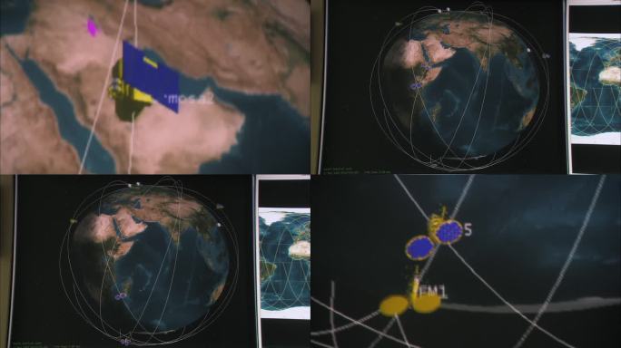 卫星绕着地球运行动画