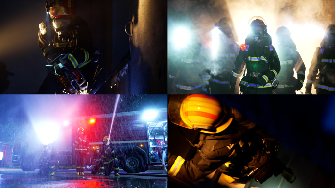 消防救援 消防员奔赴火场 消防