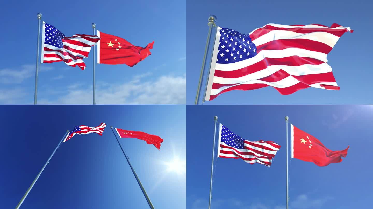 美国国旗和中国国旗