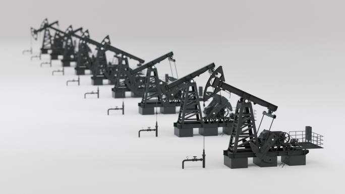 油泵和钻机油泵钻机三维动画石油开采